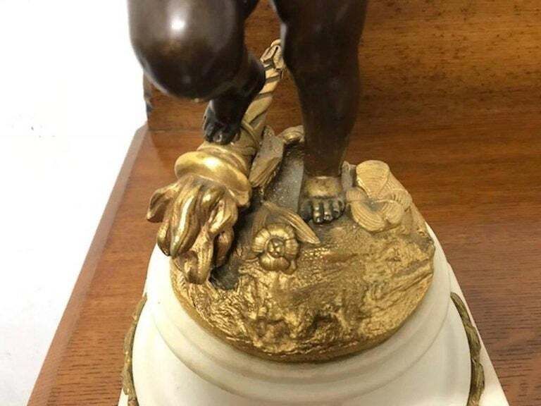 Pair Of French 19 Century Cast Bronze Putti 'Cherub' Candelabras photo 5175.0