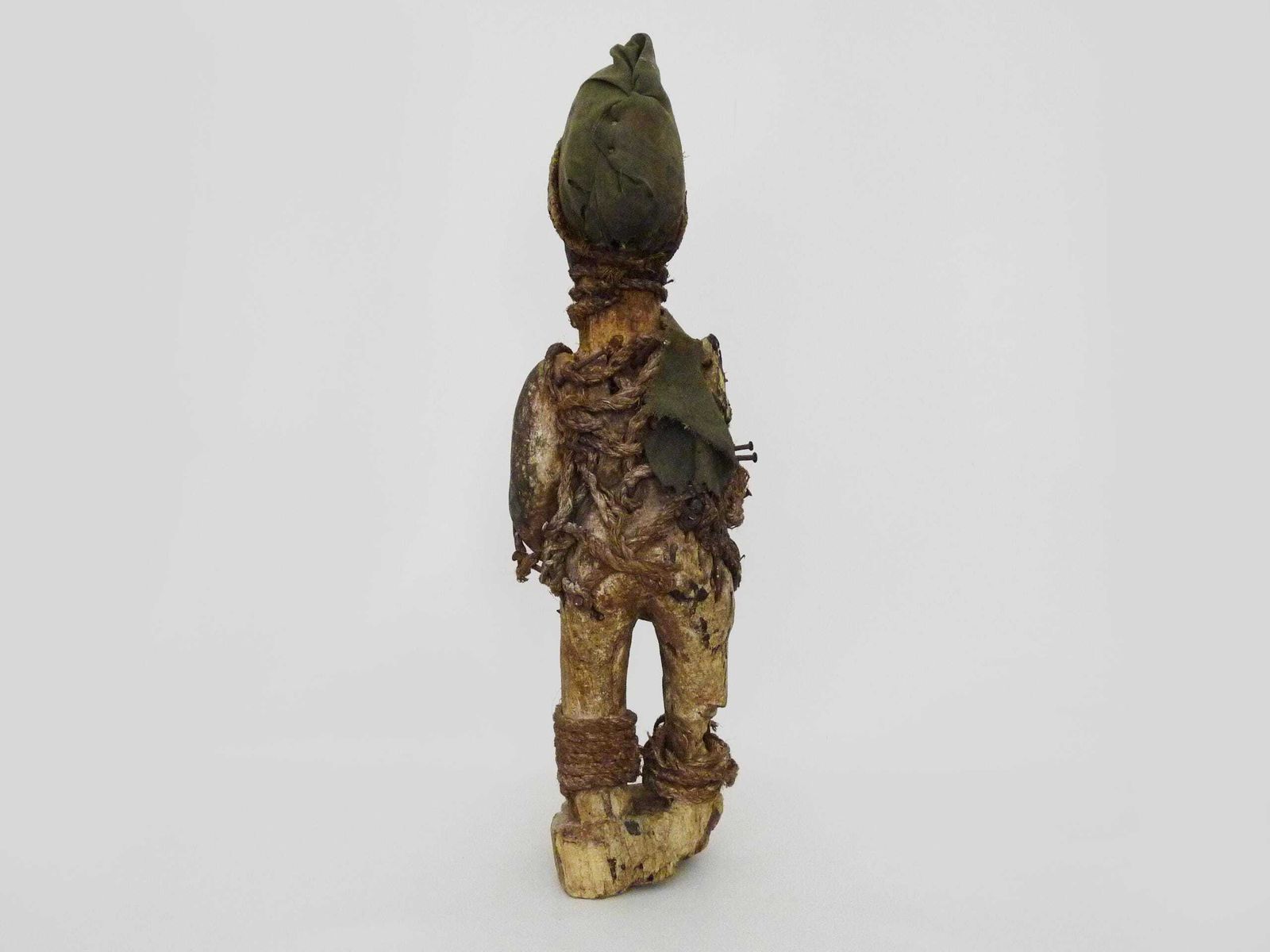 photo for sale Large Nkisi Nkondi Fetish Reliquary Statue With Nails And A Ventral Reliquary Box. Congolese Fetish In Carved Wood, 1950s.