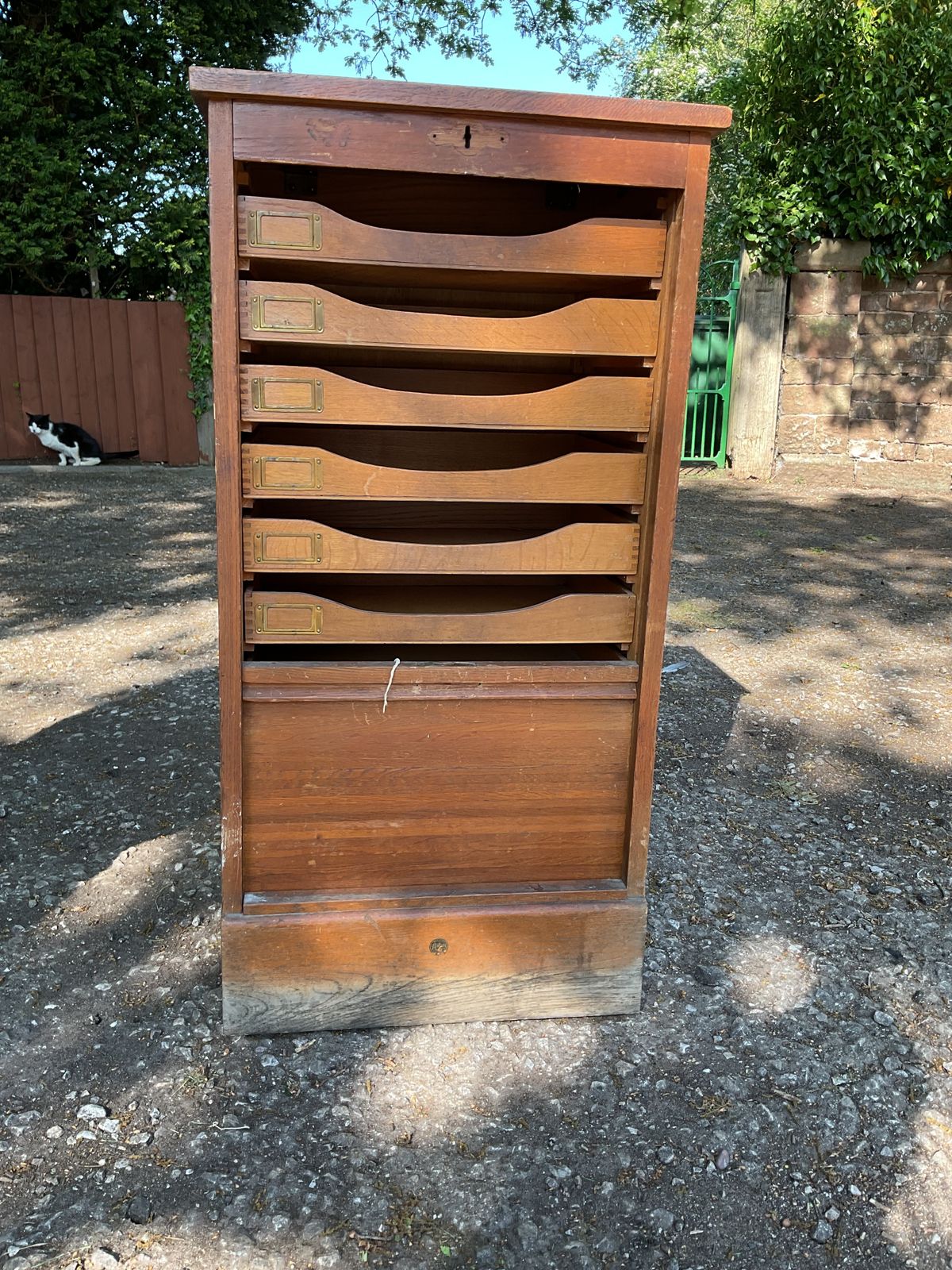 200.0 Astrola Wooden Tambourine Roller Shutter Filing Cabinet photo