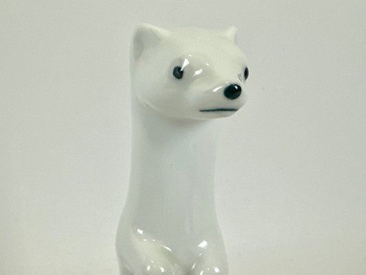 Porcelain Ermine Figurine By Tor Vaa For Porsgrund, 1960s photo vintage
