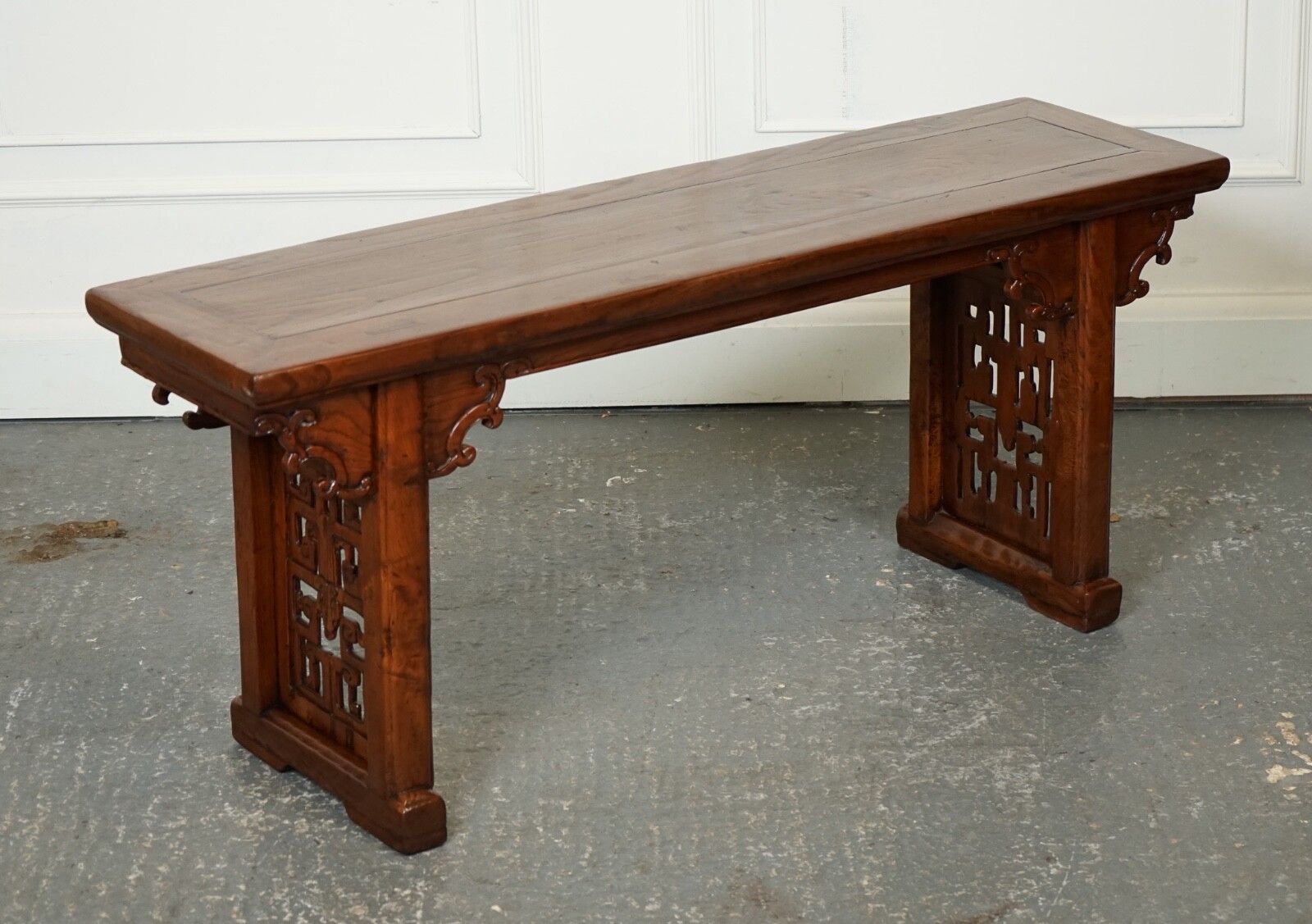 Late 19th Century Chinese Altar Table Bench Elm Wood J1 photo furniture