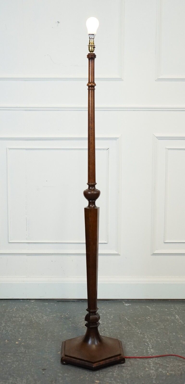 photo furniture Antique Heal's Hexagonal Base Standing Lamp Circa 1930s
