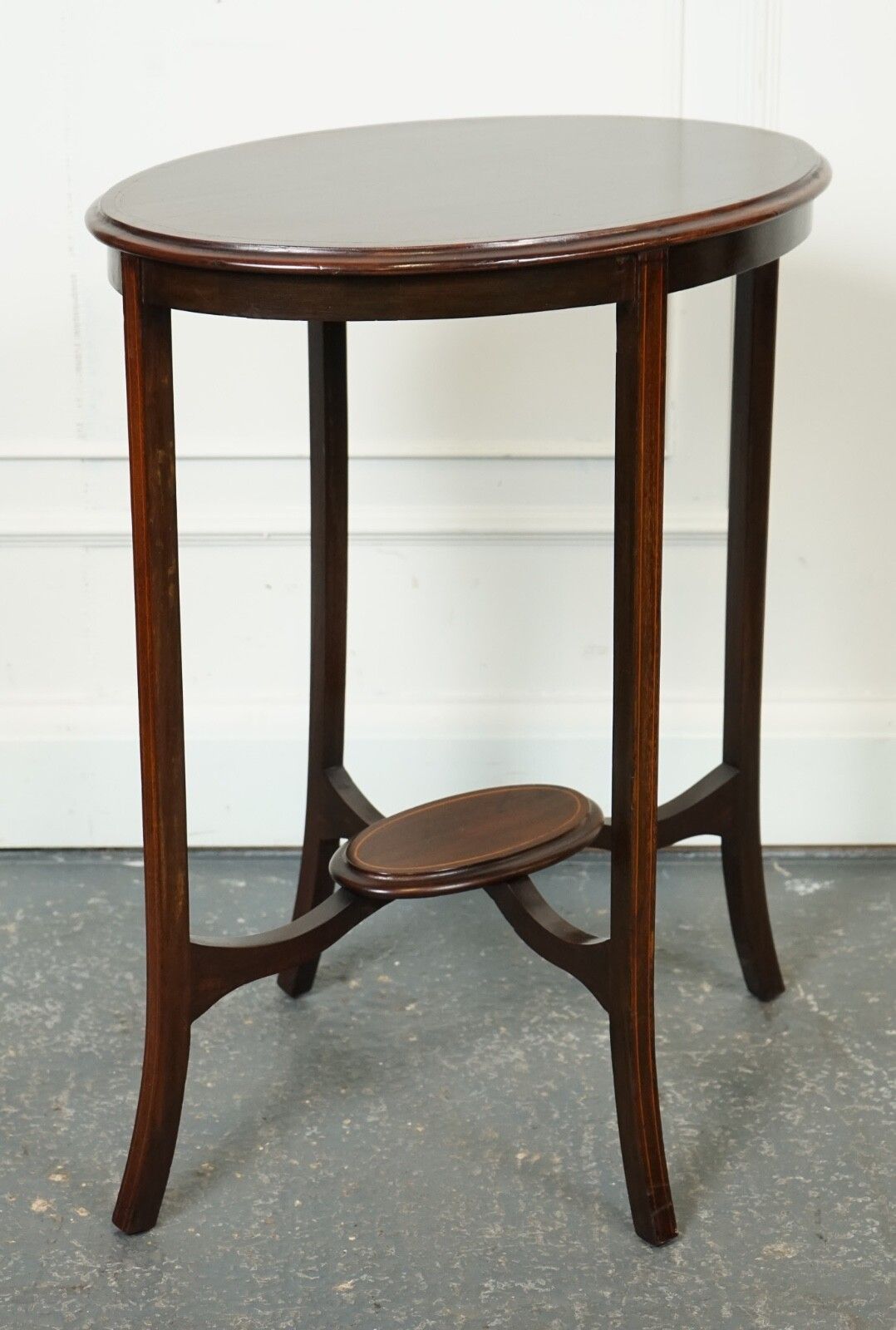 Lovely Antique Oval Hardwood Side Plant Table J1 photo furniture
