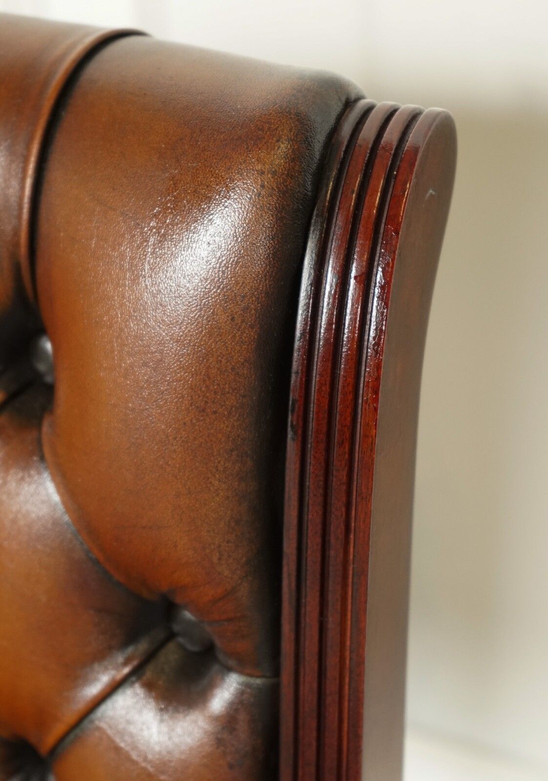 photo for sale Set Of 6 Restored Chesterfield Leather Dining Chairs J1