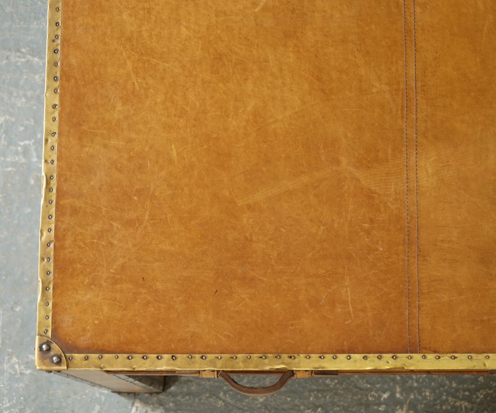 photo buy Absolutely Stunning Vintage Full Leather Desk With Three Drawers Made By Esquire