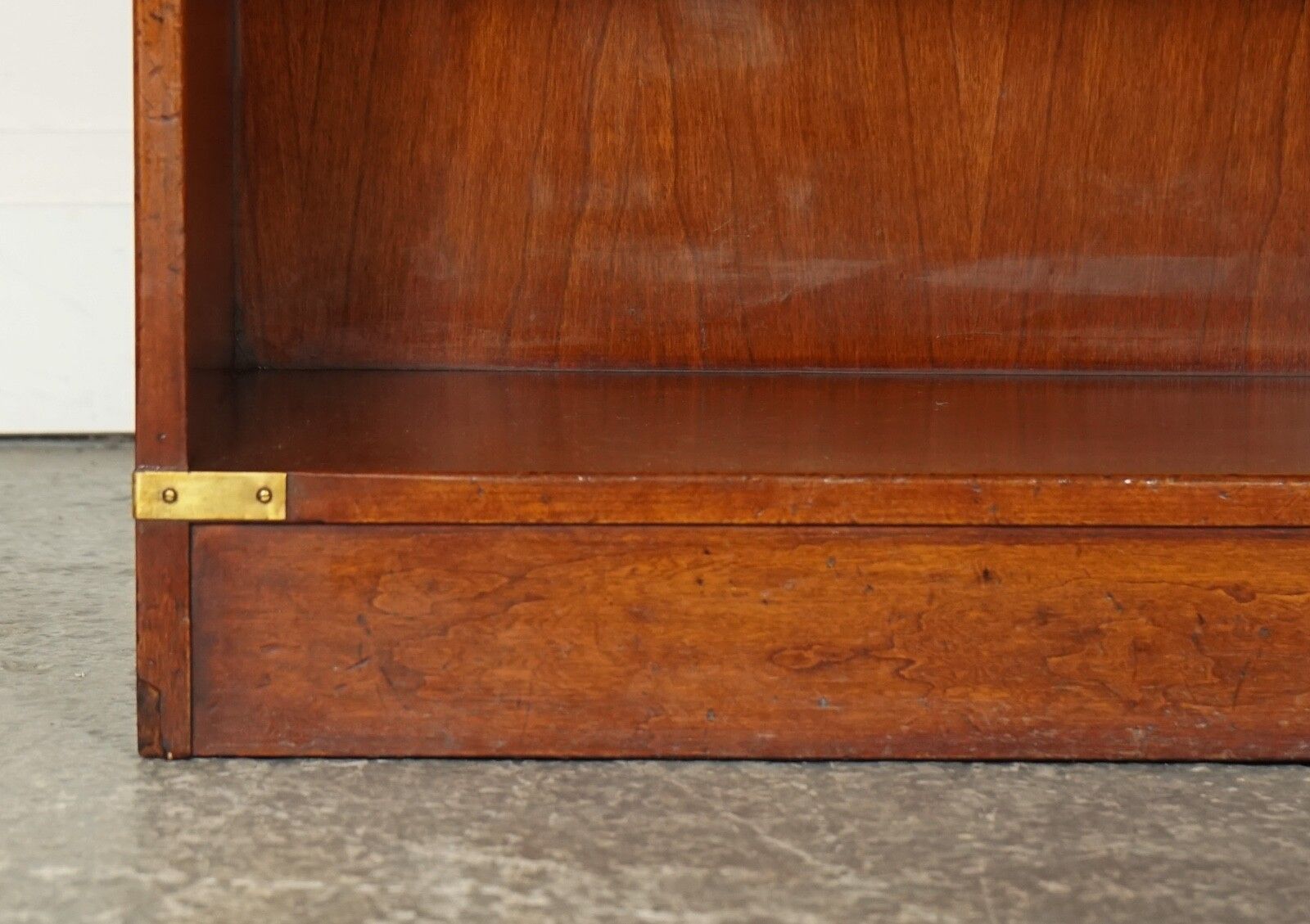 Harrods London Kennedy Three Drawers Burr Yew Wood & Brass Military Bookcase photo vintage