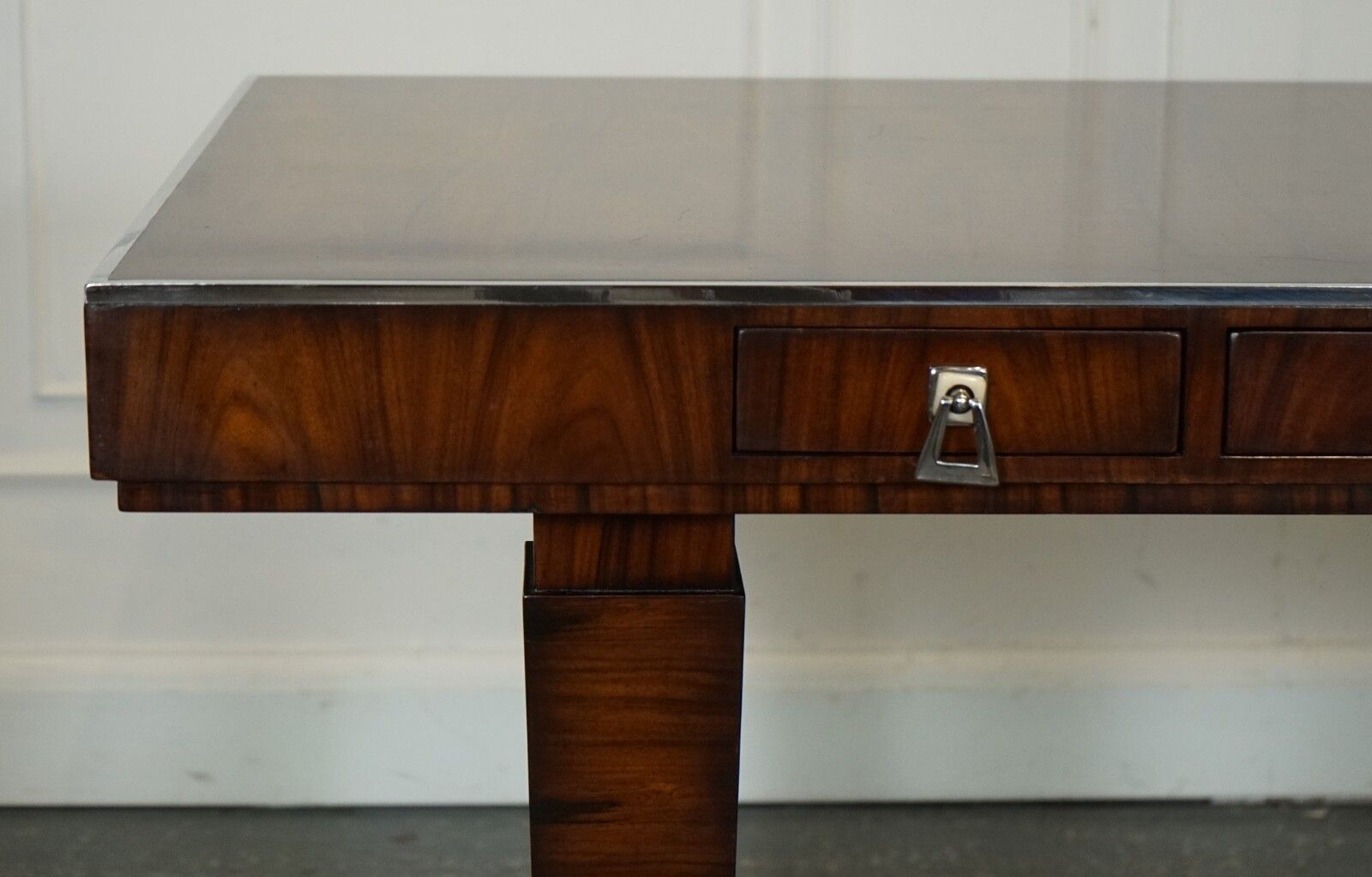Rare Theodore Alexander Art Deco Style Office Double Sided Drawers Desk photo vintage
