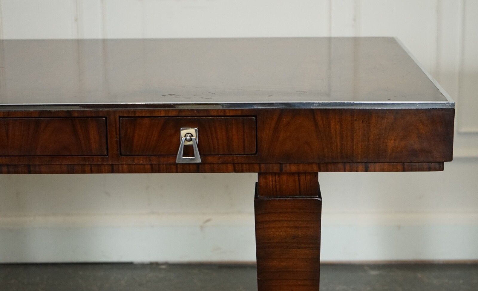 photo for sale Rare Theodore Alexander Art Deco Style Office Double Sided Drawers Desk