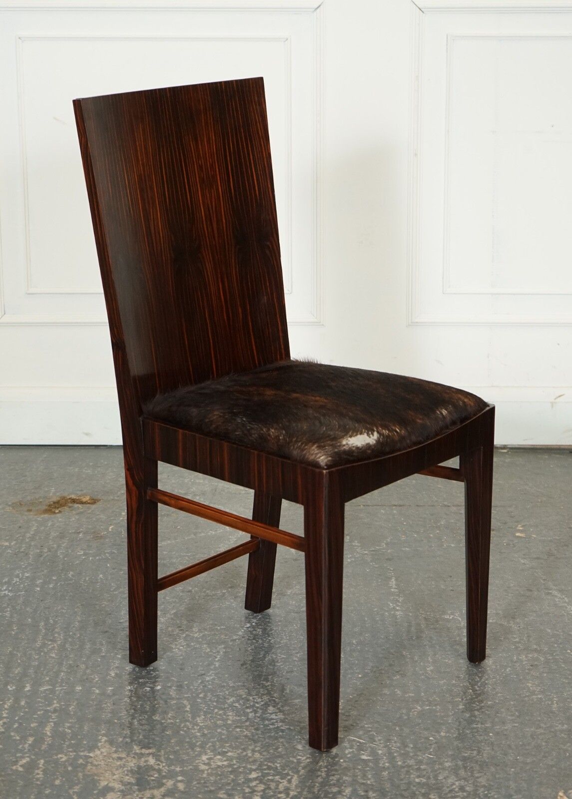 Art Deco Style Theodore Alexander Office Side Chair With Pony Hide Seat photo furniture