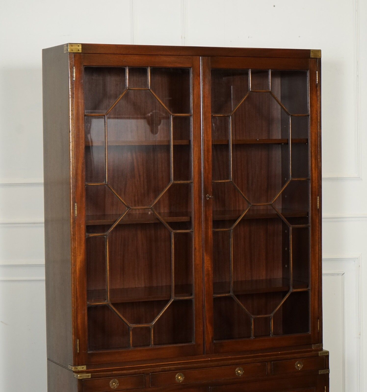 Vintage Bevan Funnell Military Campaign Astral Glazed Library Display Cabinet photo Furniture