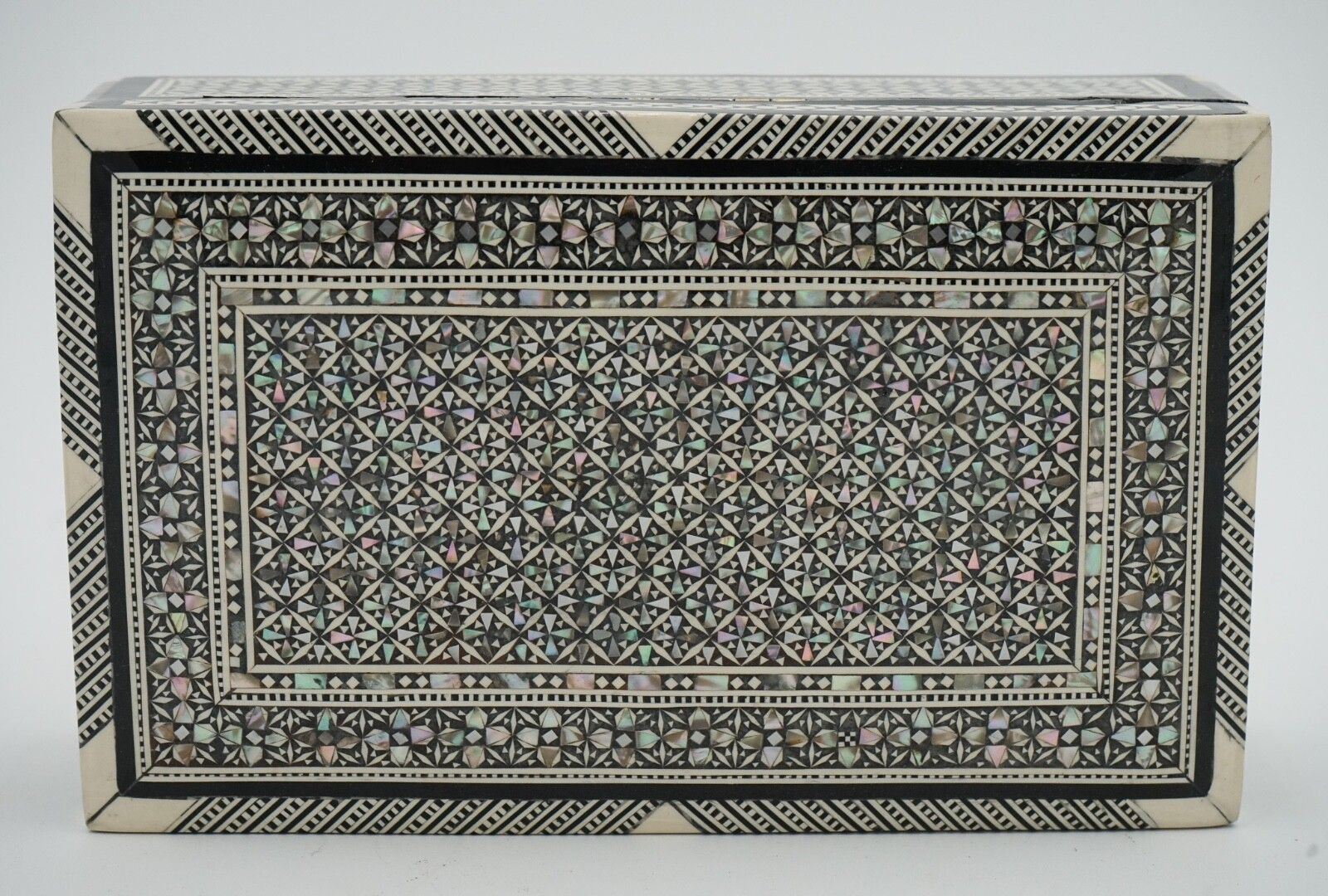 Home Decor Moorish Micro Mosaic Inlaid Mother Of Pearl Trinket Jewellery Storage Box photo