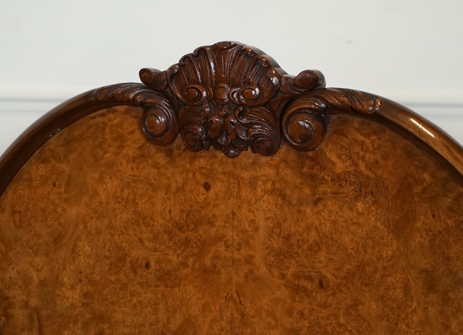 Circa 1930 Art Deco Burr Walnut English Made Vono Bedstead Frame Queen Anne Legs photo buy