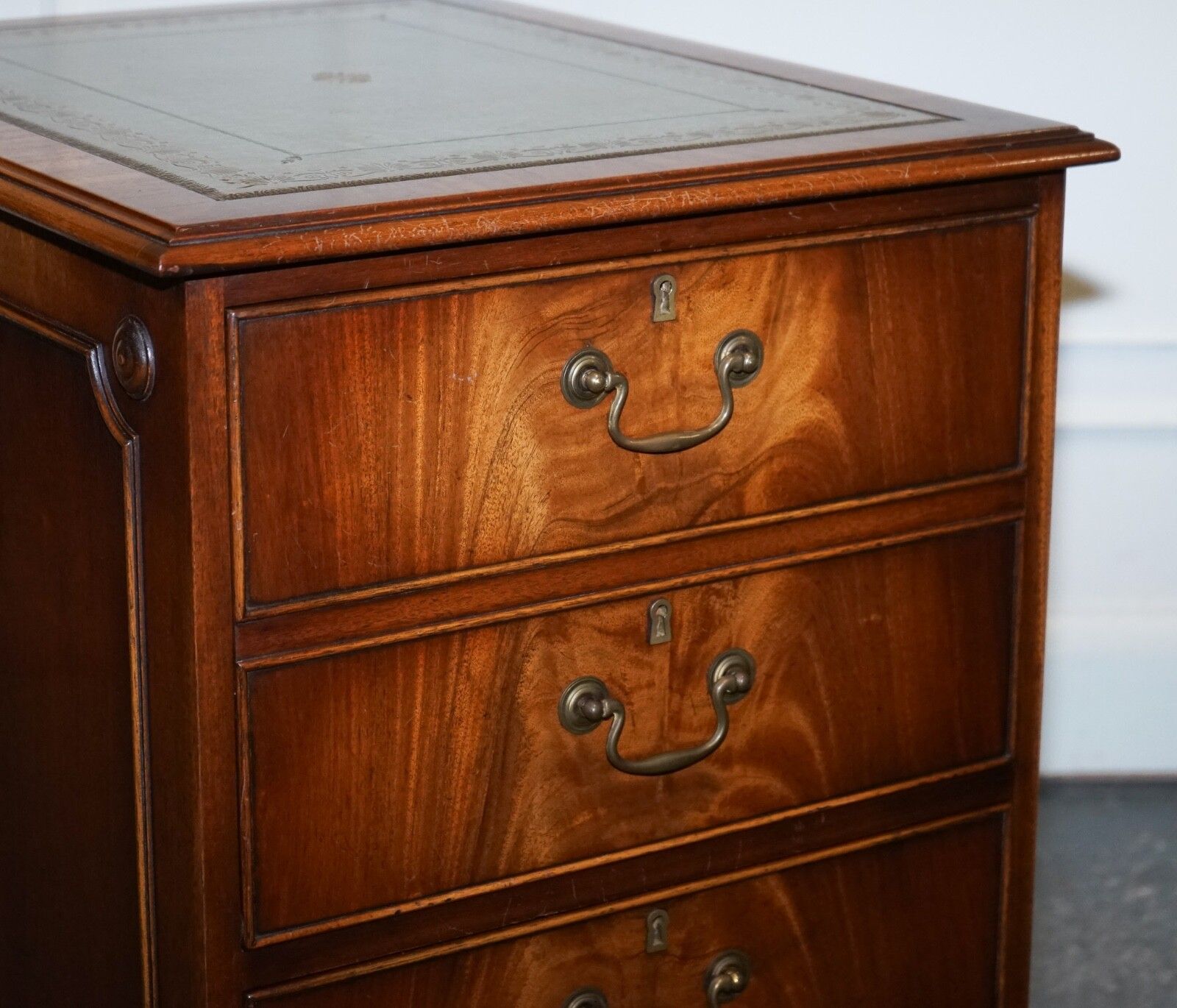 photo furniture Bevan Funnell Filling Cabinet Rare Sage Blue Leather Various Size Folders