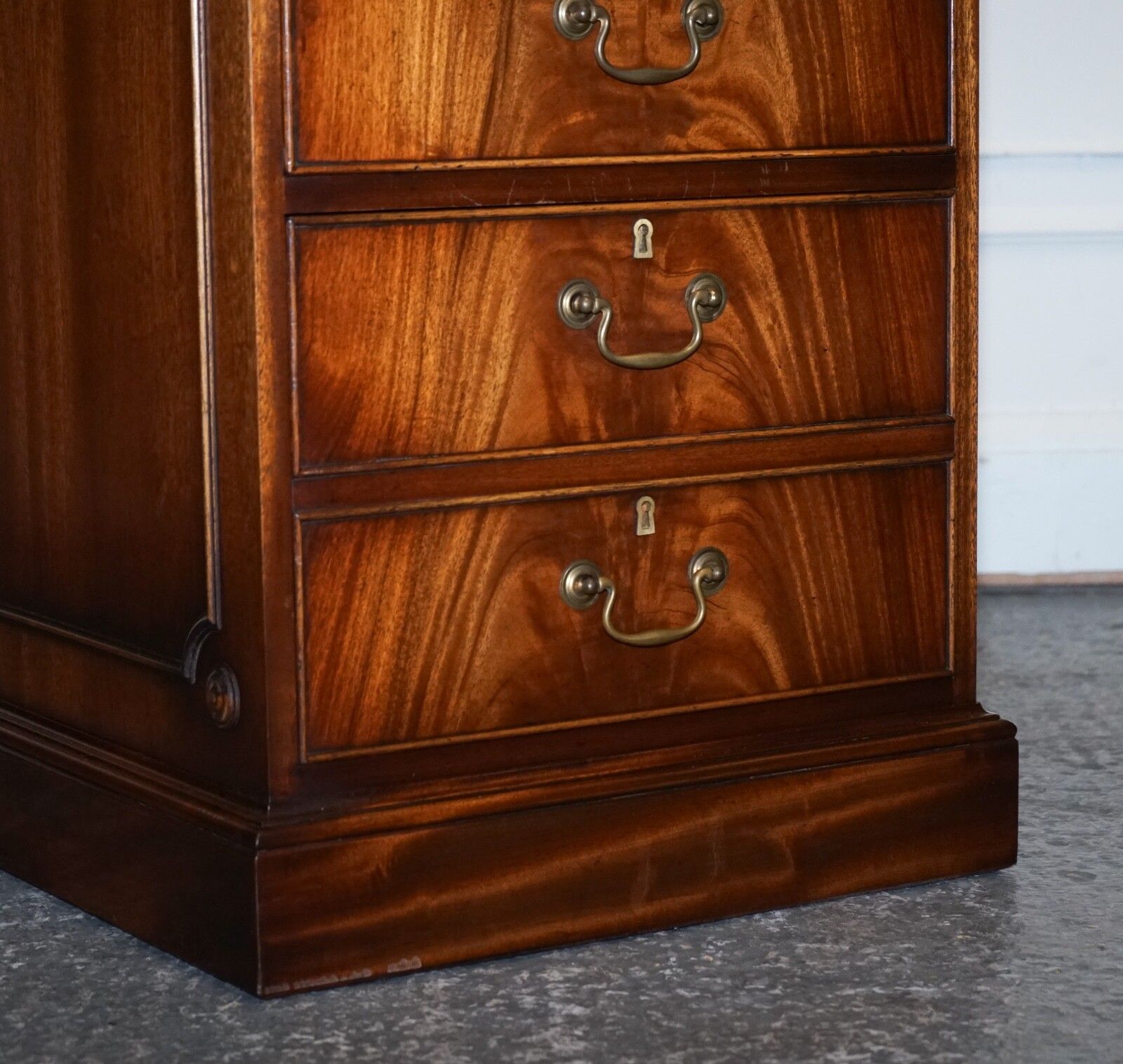 photo for sale Bevan Funnell Filling Cabinet Rare Sage Blue Leather Various Size Folders