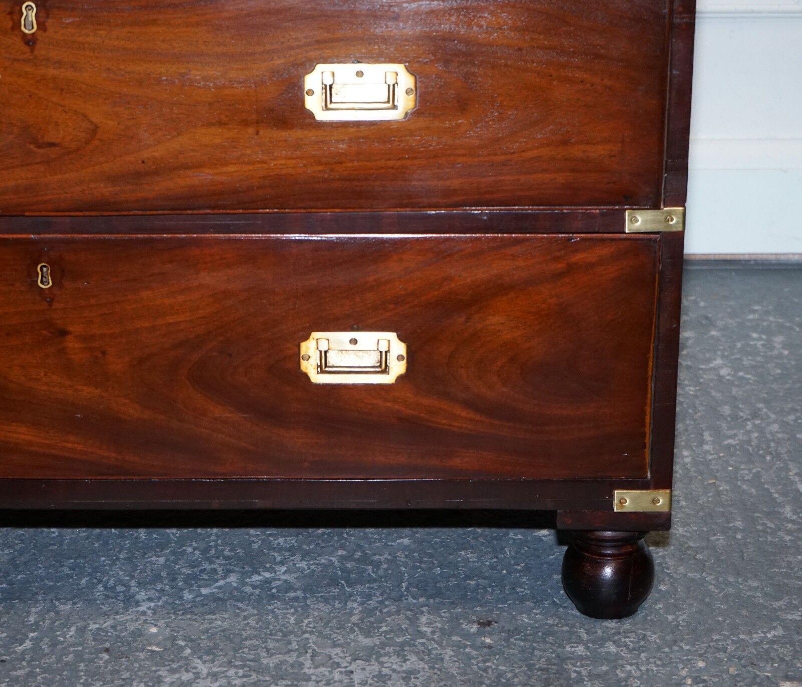 photo for sale Antique Victorian Military Campaign Chest Of Graduated Drawers
