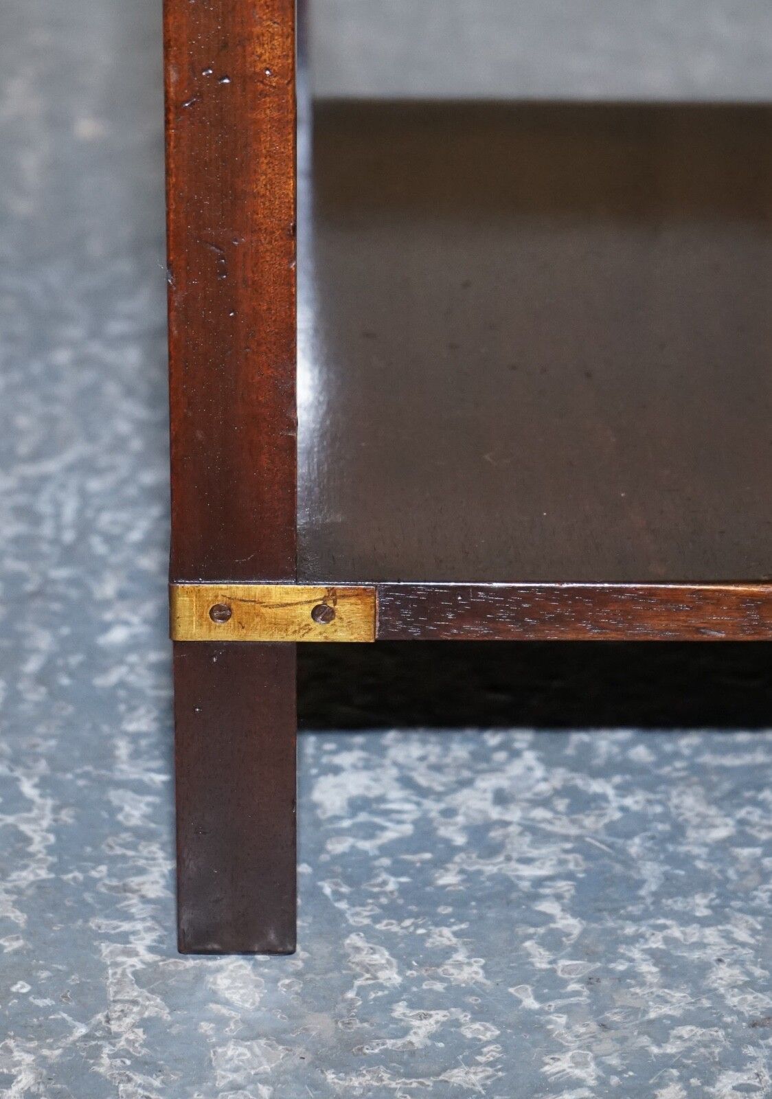 Furniture Fine English Pair Of Bevan Funnell Military Campaign Nightstands End Side Tables photo