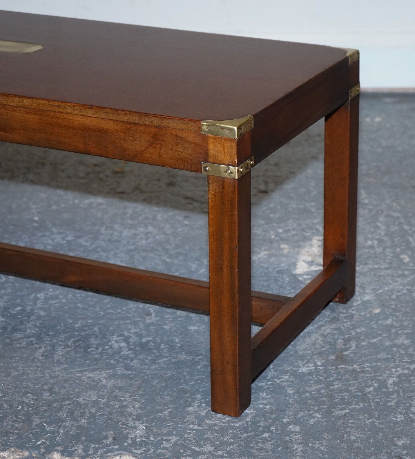Restored Harrods Reh Kennedy Military Campaign Coffee Table photo for sale