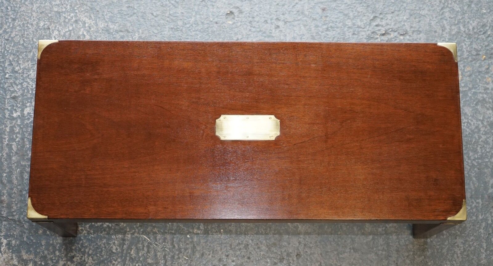photo vintage Restored Harrods Reh Kennedy Military Campaign Coffee Table