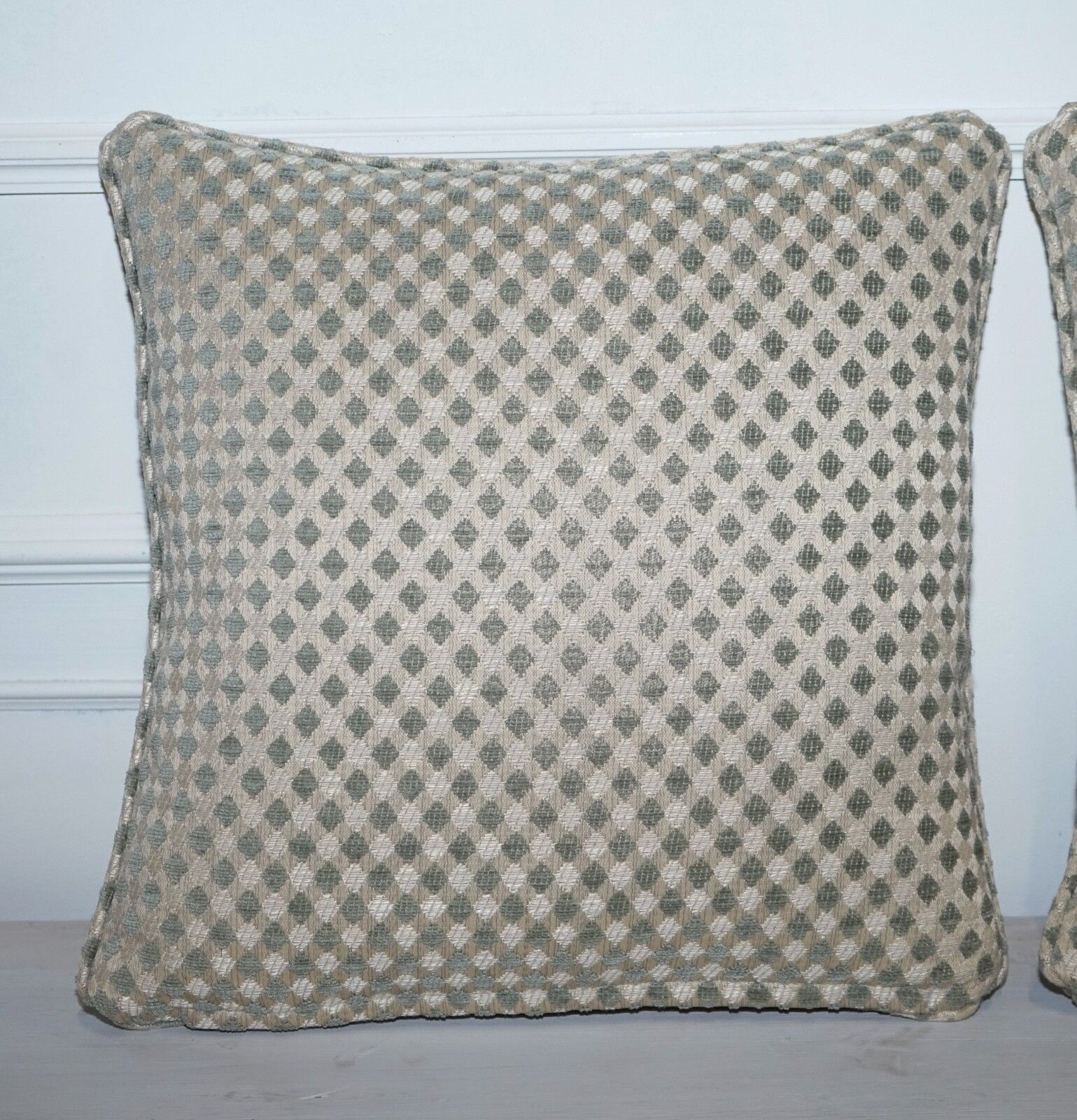 Vintage Duresta Duck Scatter Cushion Cream And Sage photo vinterior