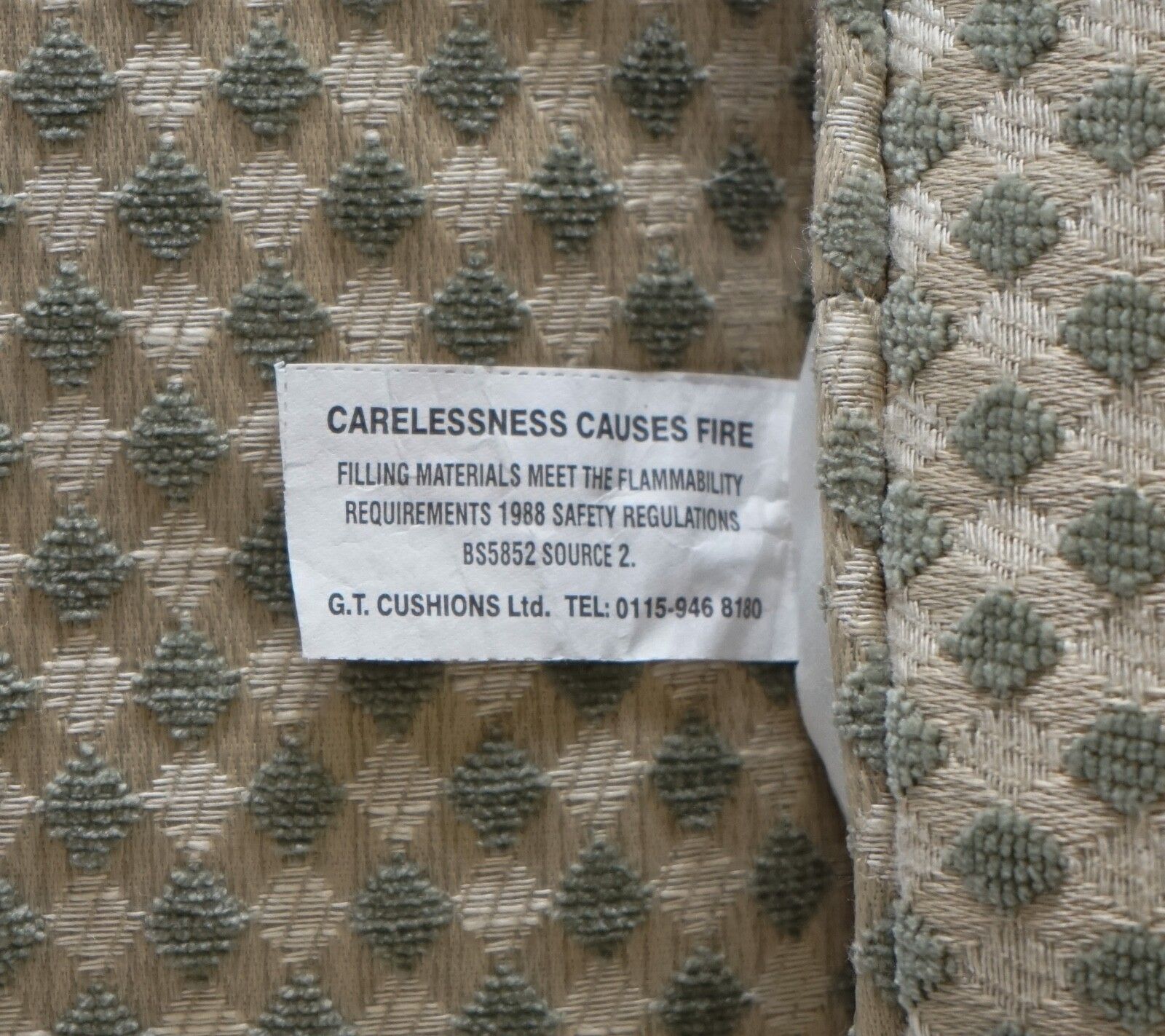 Textiles Vintage Duresta Duck Scatter Cushion Cream And Sage photo