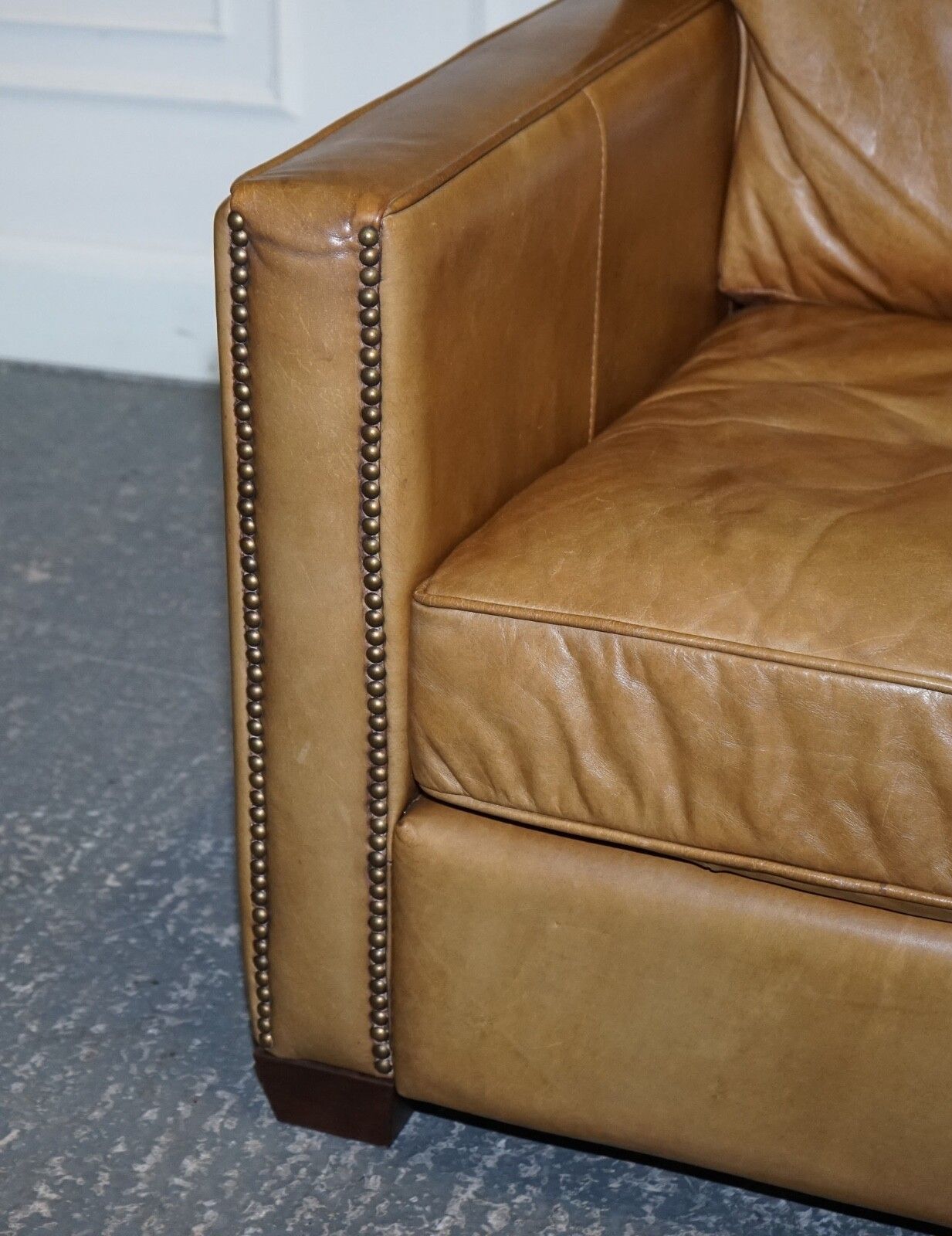 Lovely Timothy Oulton Viscount Pair Of Tan Leather Armchairs Rrp £5,200 photo vintage