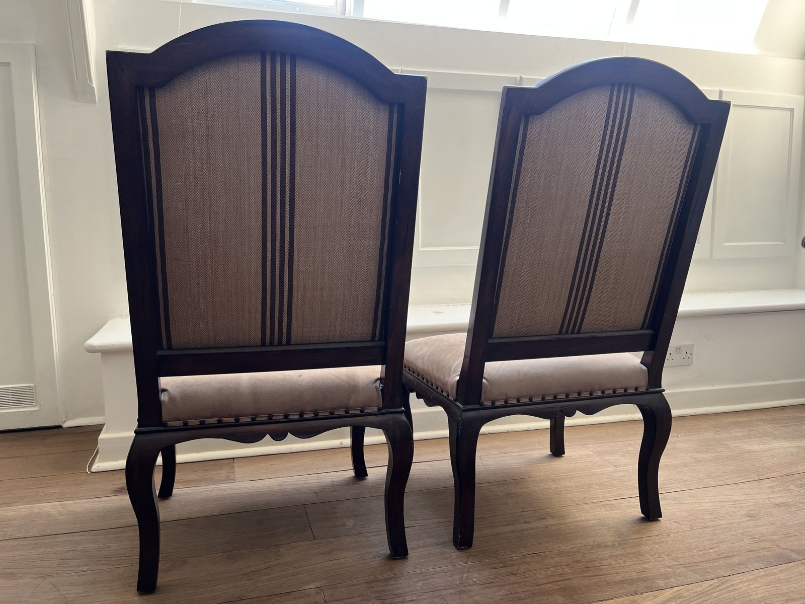 Ralph Lauren Chair Set, Rattan, Suede, Polished Ebony photo buy