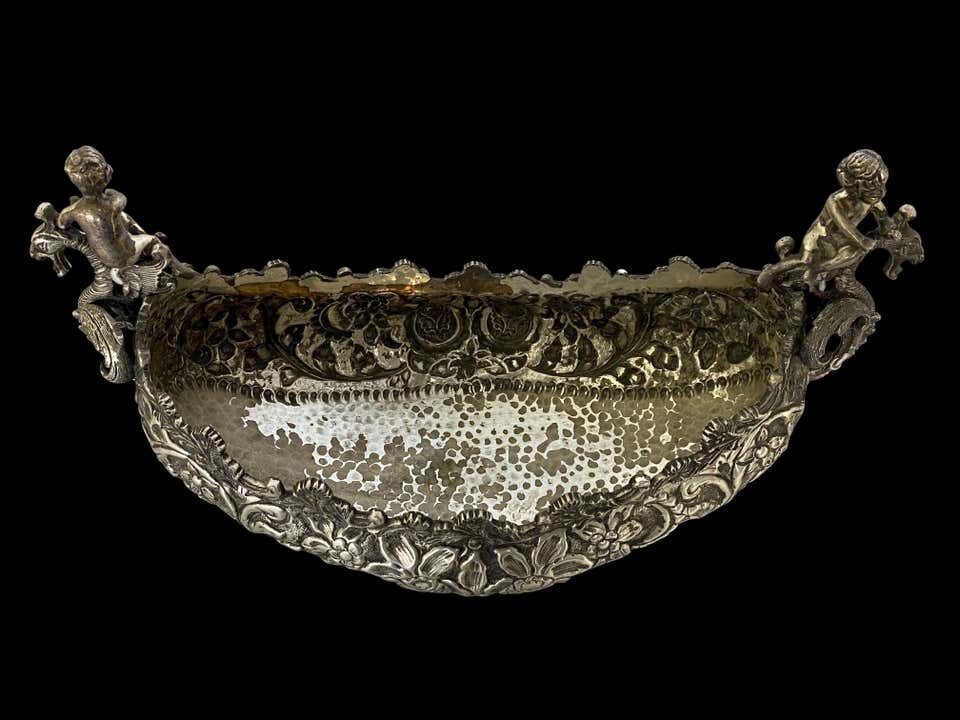 Home Decor Silver Plated Serveware, Venetian Gondolas, 20th Century photo