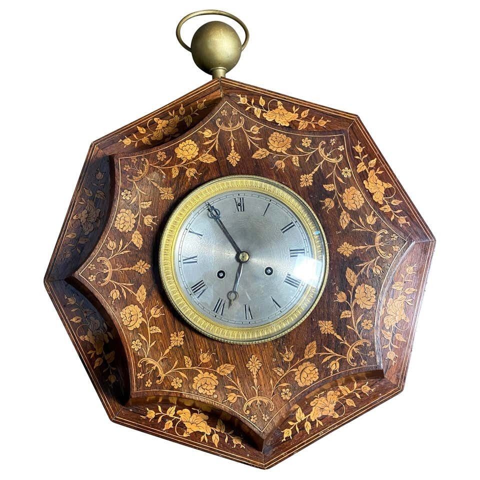 French Rosewood And Boxwood Cased Wall Clock, 19th Century