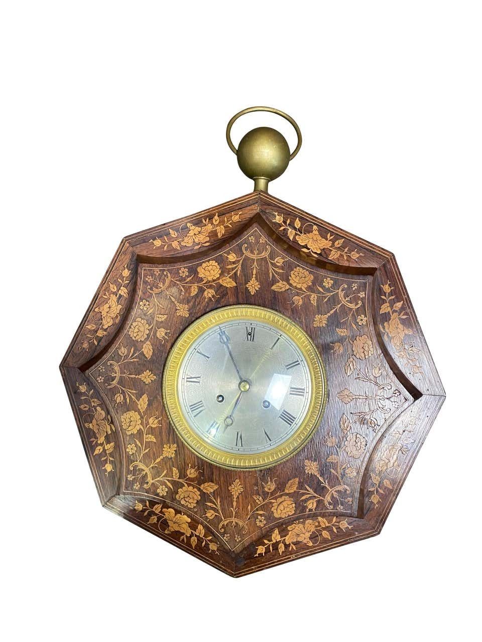 French Rosewood And Boxwood Cased Wall Clock, 19th Century photo furniture