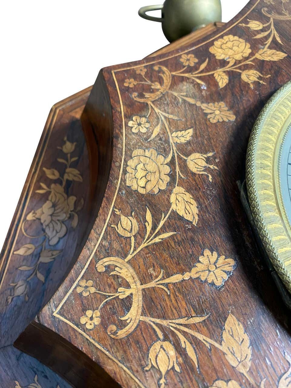 French Rosewood And Boxwood Cased Wall Clock, 19th Century photo 2400.0