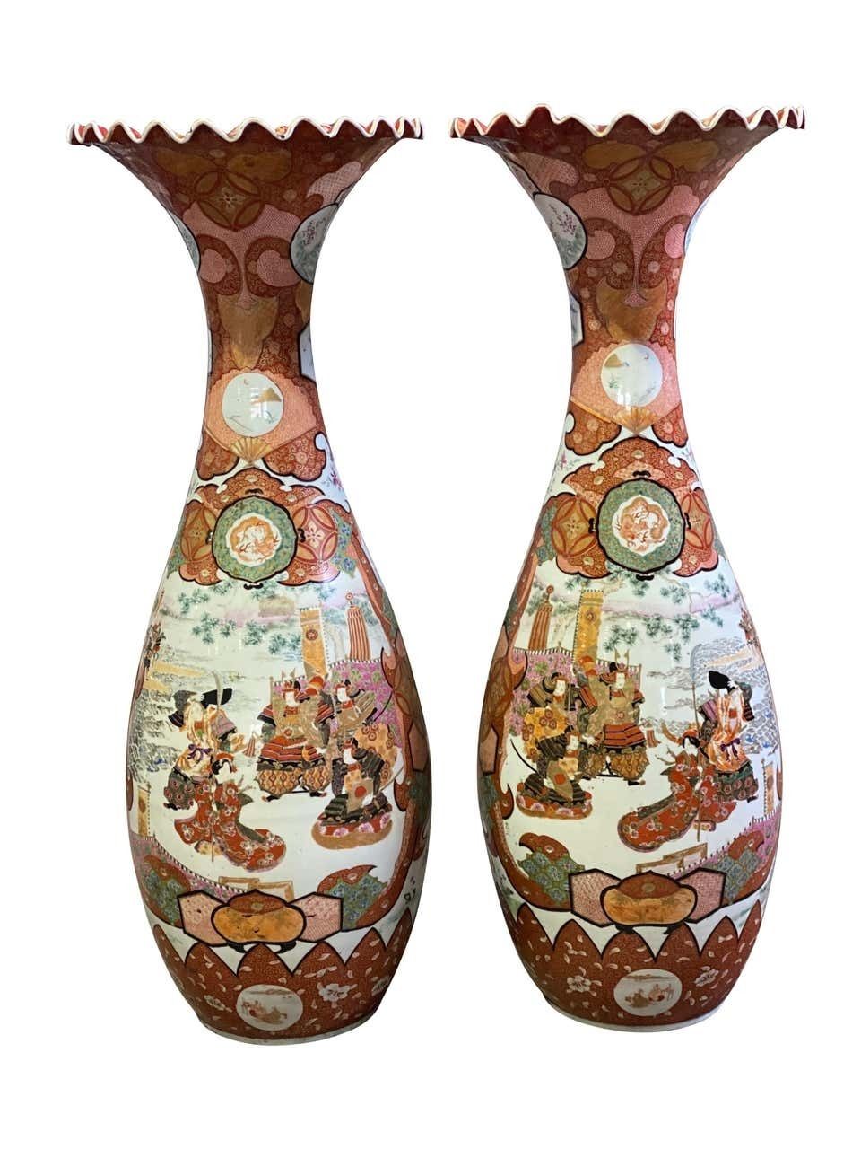 Pair Of Japanese Kutani Vases, 19th Century photo furniture