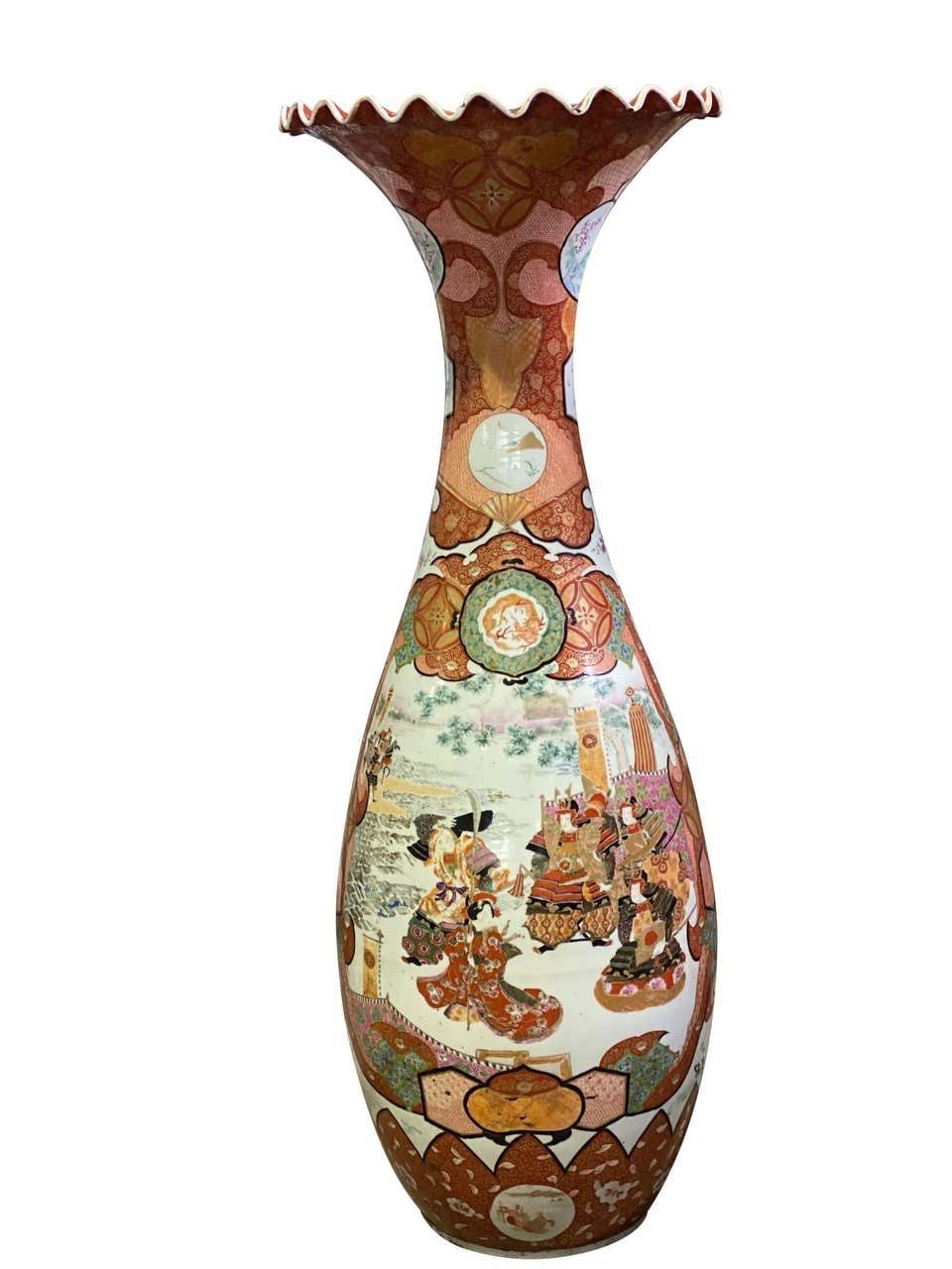 Pair Of Japanese Kutani Vases, 19th Century photo for sale