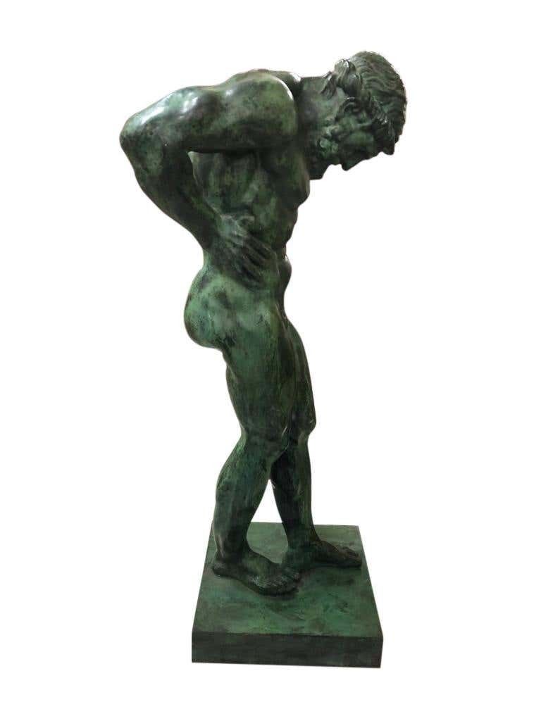 20th Century Large Bronze Statue Of Atlas photo furniture