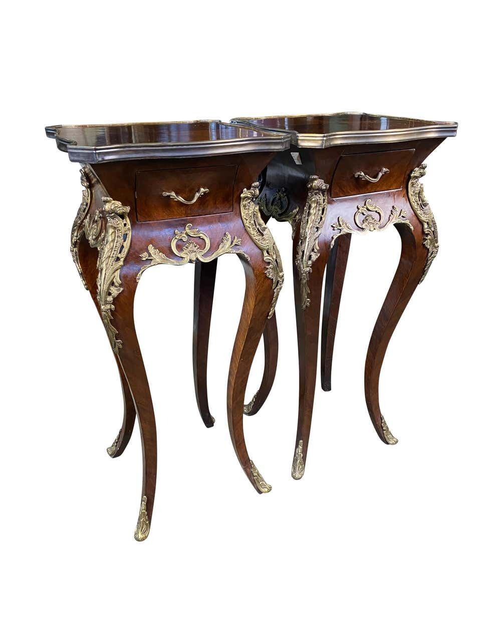 Pair Of French Kingwood Side Tables, 20th Century photo 1400.0