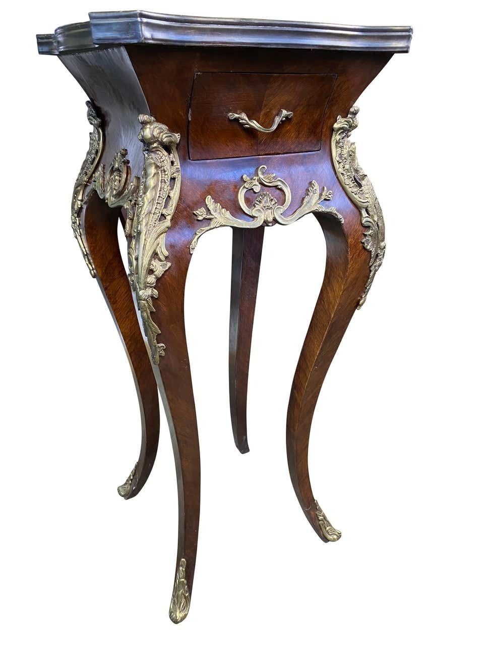 photo furniture Pair Of French Kingwood Side Tables, 20th Century