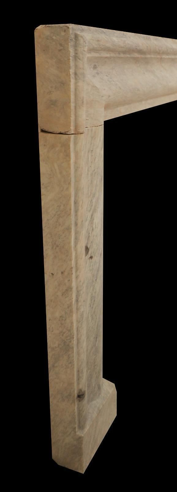20th Century Minimalist Limestone Fireplace Surround In Honed Finish photo Home Fixtures
