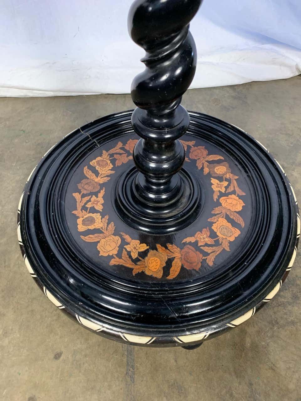 19th Century Italian Ebonised And Marquetry Inlaid Occasional Table photo furniture