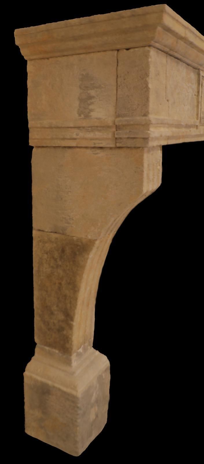 20th Century Provincial Limestone Fireplace Mantle With Arched Legs photo furniture