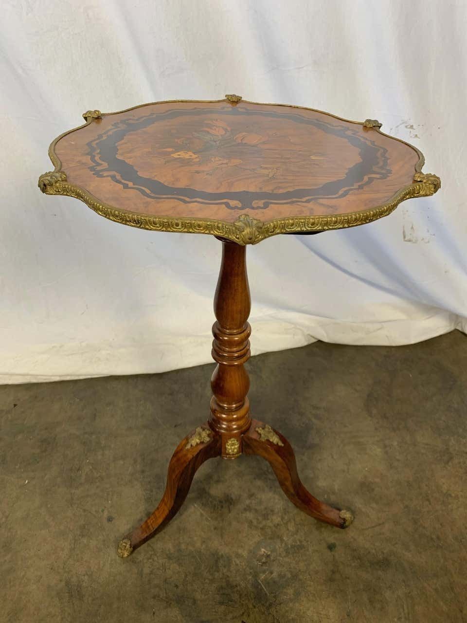 19th Century, French Walnut, Rosewood And Marquetry Inlaid Occasional Table photo furniture