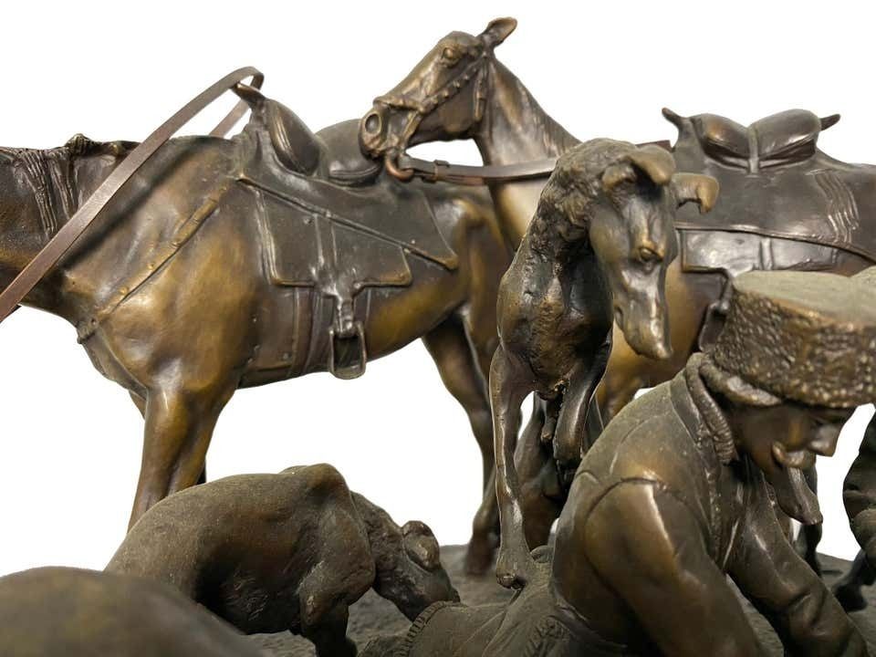 Bronze Sculpture Of Russian Hunting Party, 19th Century photo 2400.0
