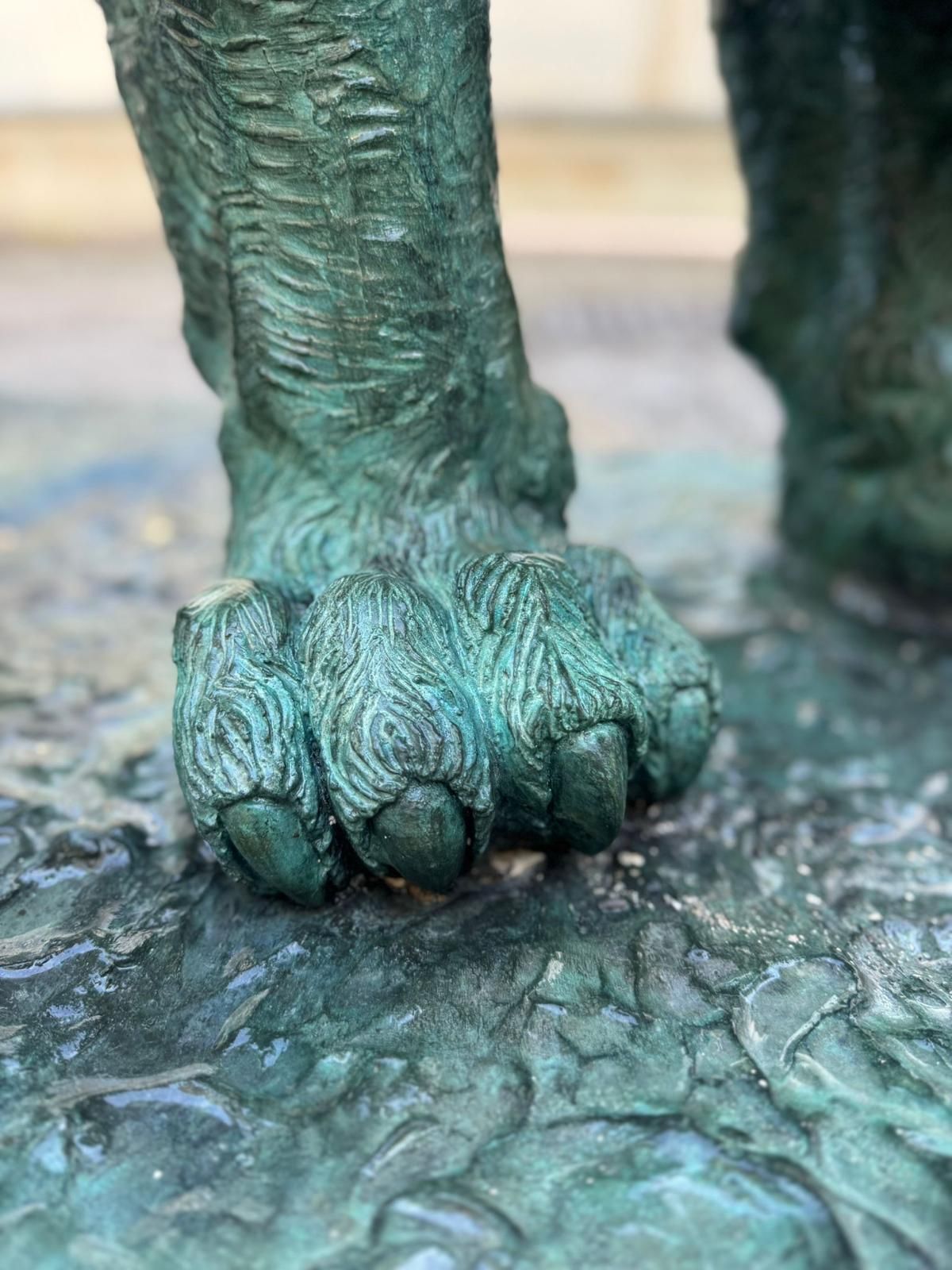 Pair Of Italian 1890s Bronze Lions And Cherubs Sculptures photo Art