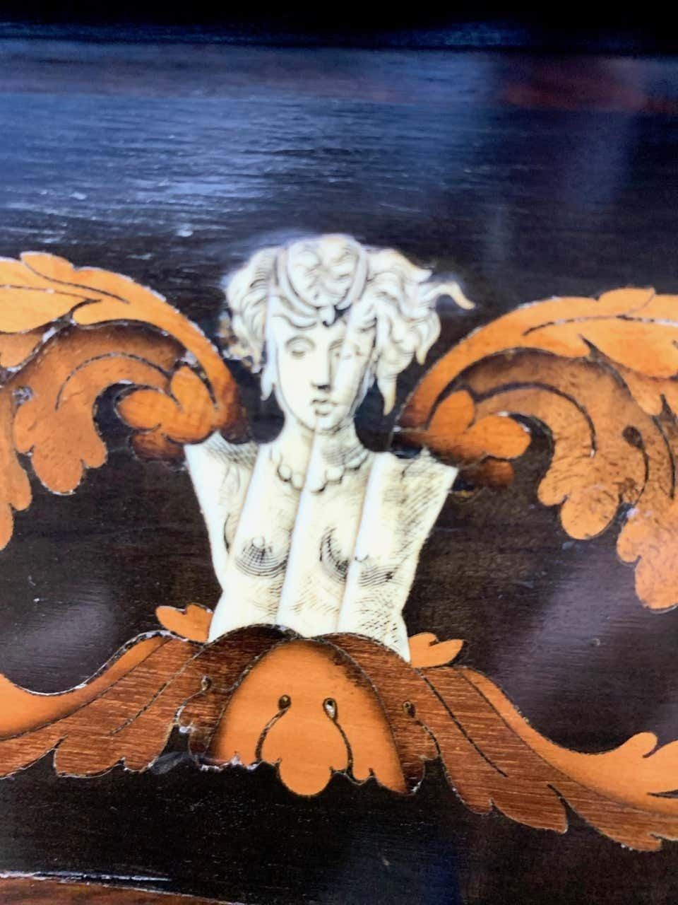 18th Century Dutch Marquetry Inlay Lowboy With Stretcher Base photo buy