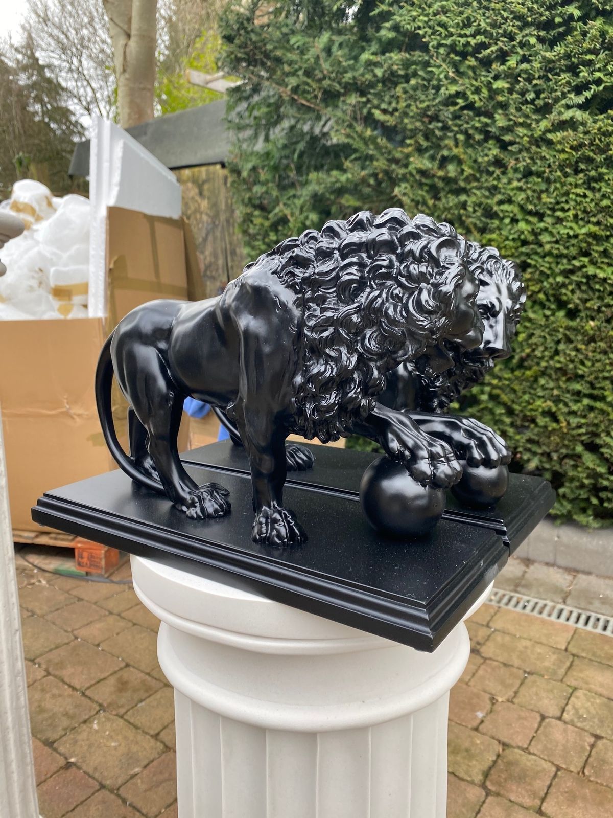 The Medici & Vacca Lions   20th Century Marble Sculpture Pair photo 1100.0
