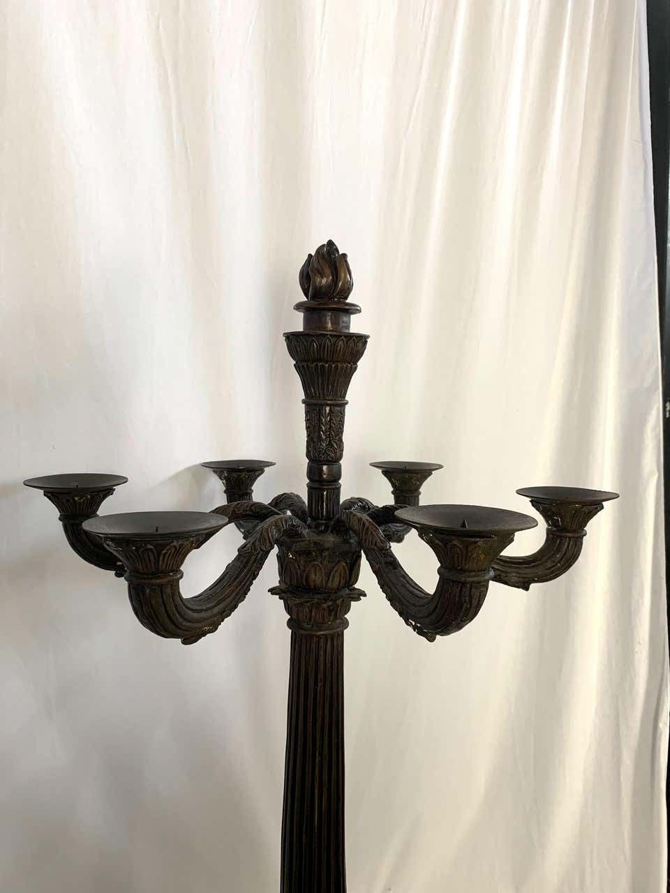 Pair Of Bronze Empire Candelabras, France photo furniture
