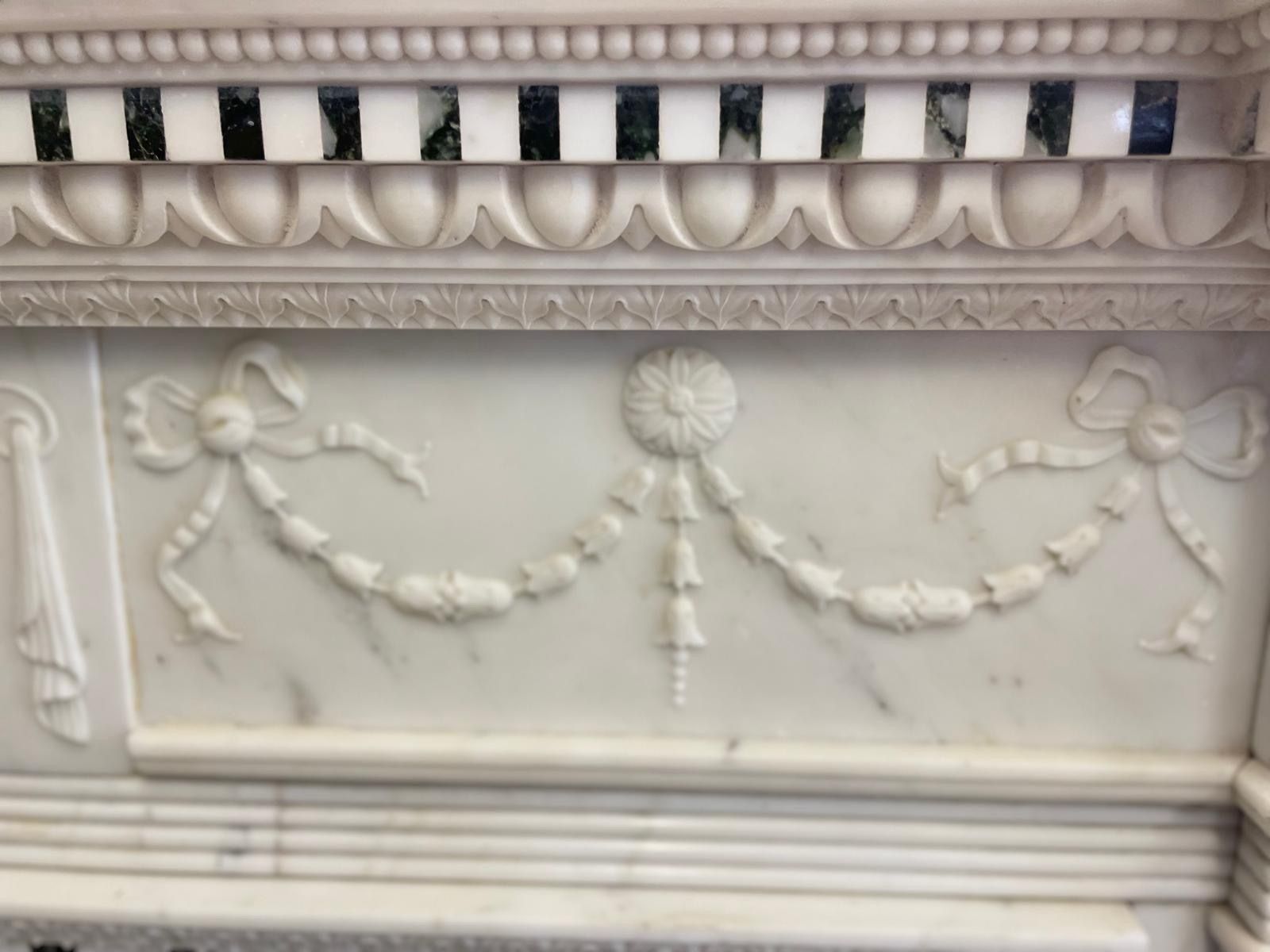 A 19th Century Carrara And Verde Antico Marble Chimneypiece In The George III St photo buy