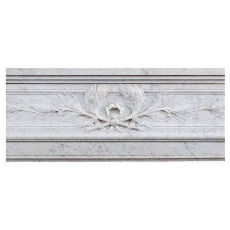 Solid Carrara Marble Louis Style Fireplace photo for sale