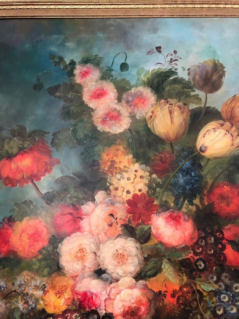 Bouquet Of Carnations And Fruit Still Life, 20th Century photo furniture
