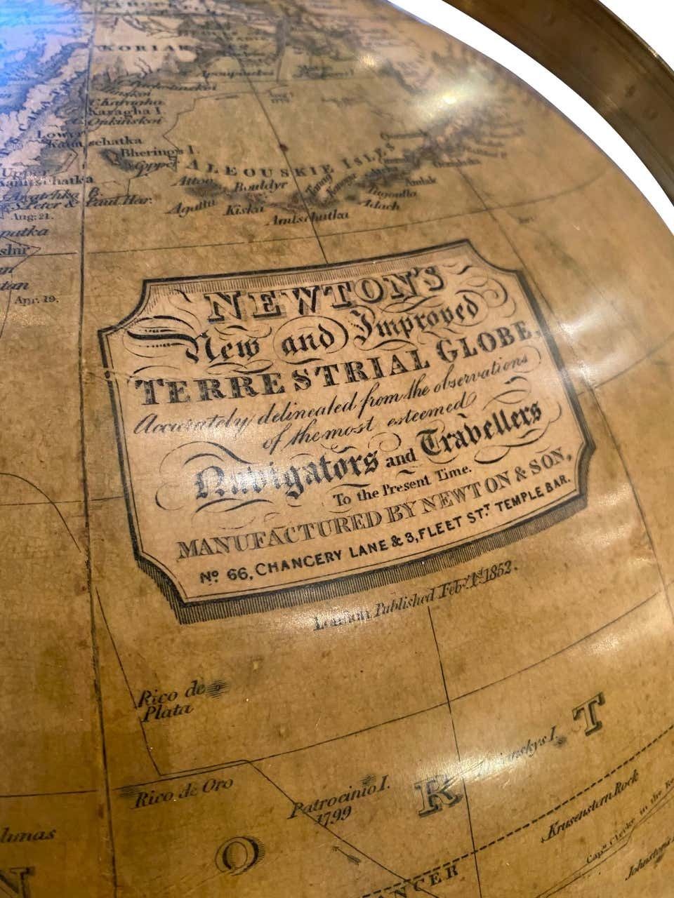 19th Century English Globe By Renowned Cartographers John Newton And Son photo buy