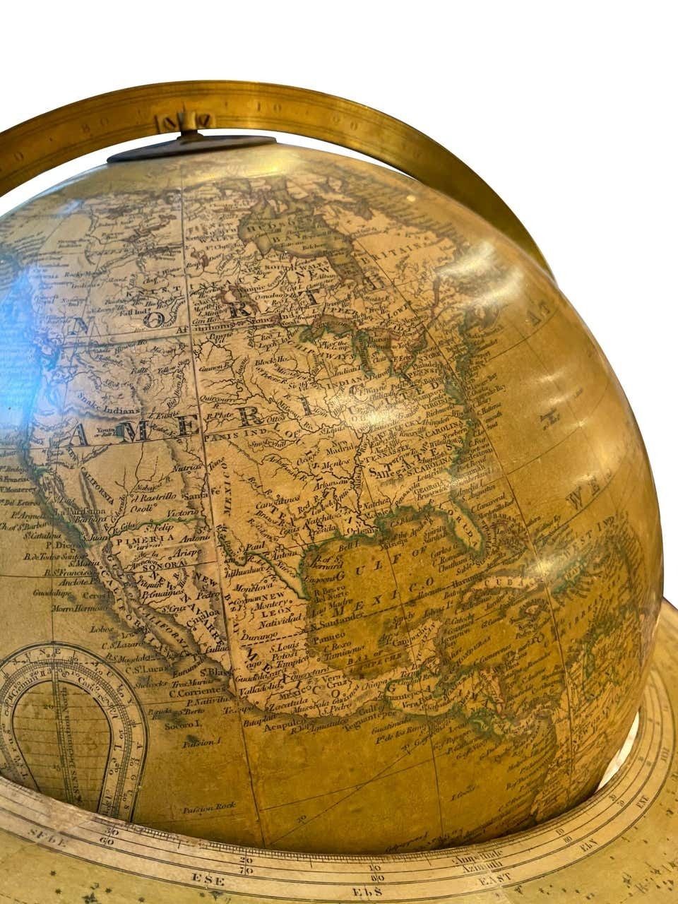 photo vinterior 19th Century English Globe By Renowned Cartographers John Newton And Son
