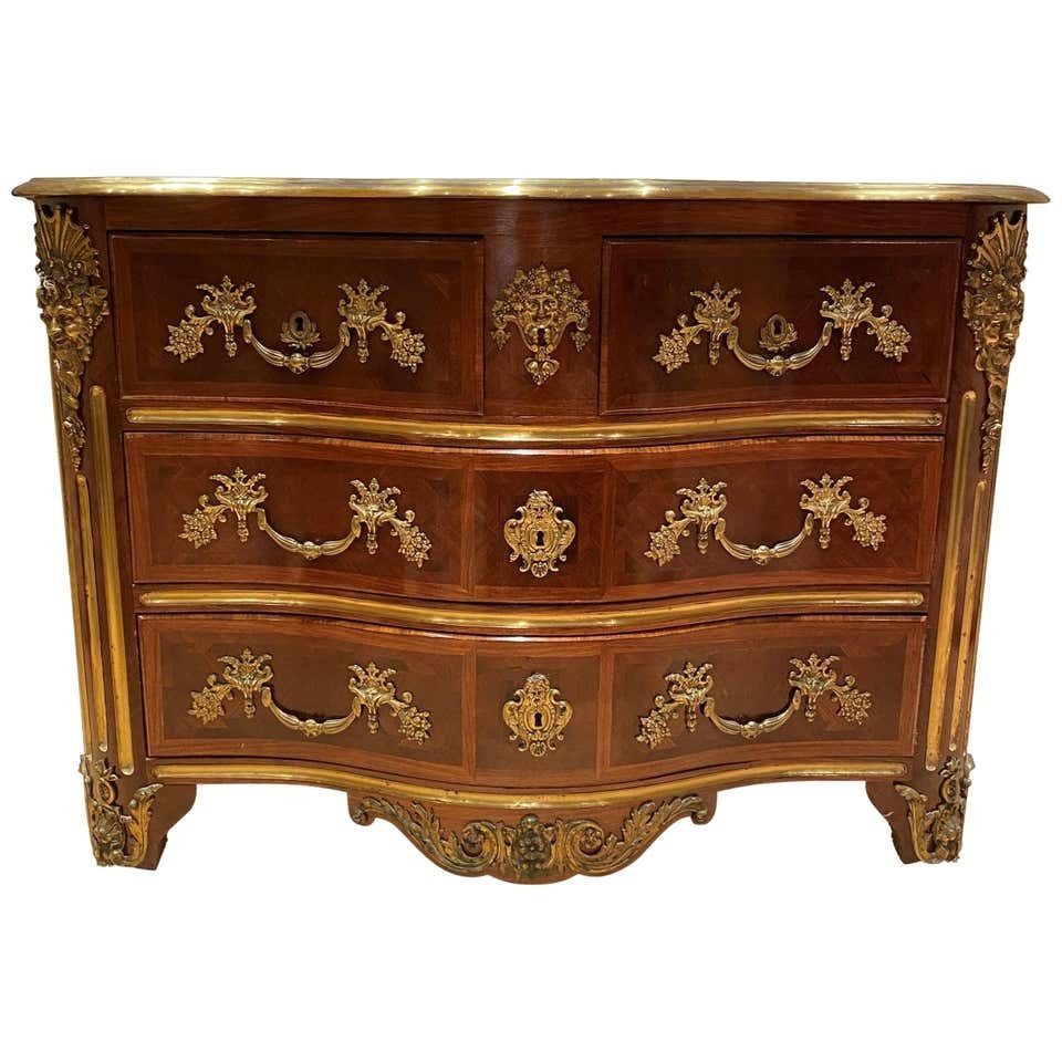 French 19th Century Louis XV St. Kingwood, Tulipwood And Ormolu Commode